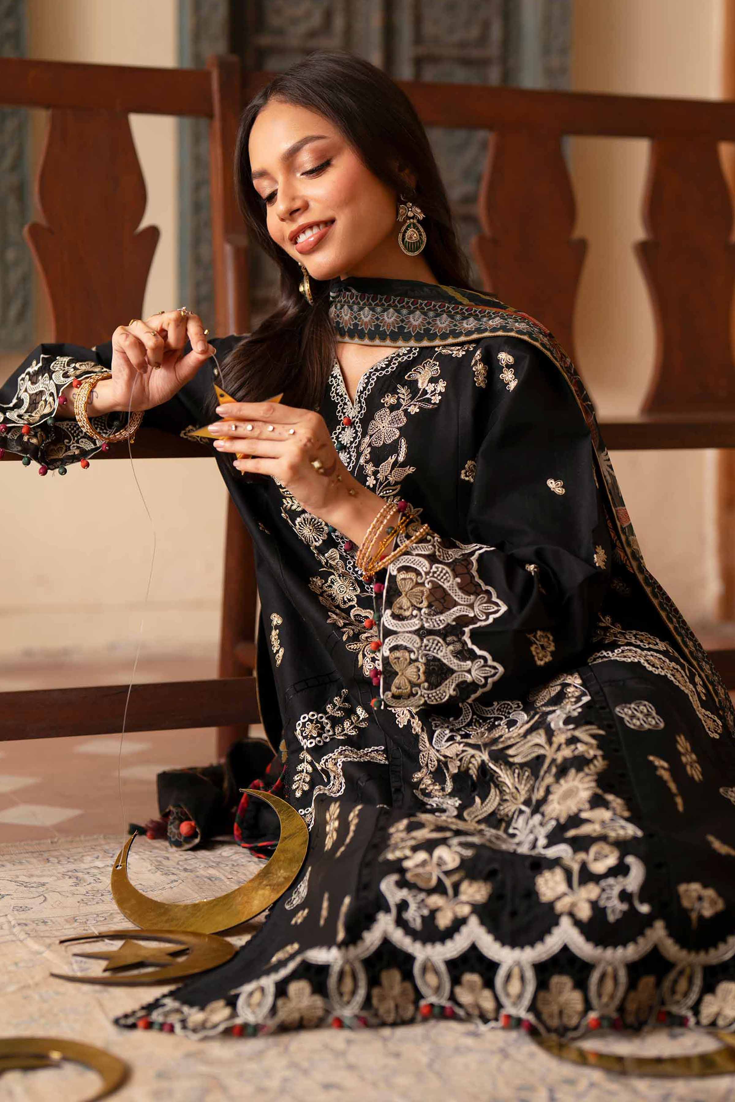 3 Piece - Digital Printed Embroidered Suit