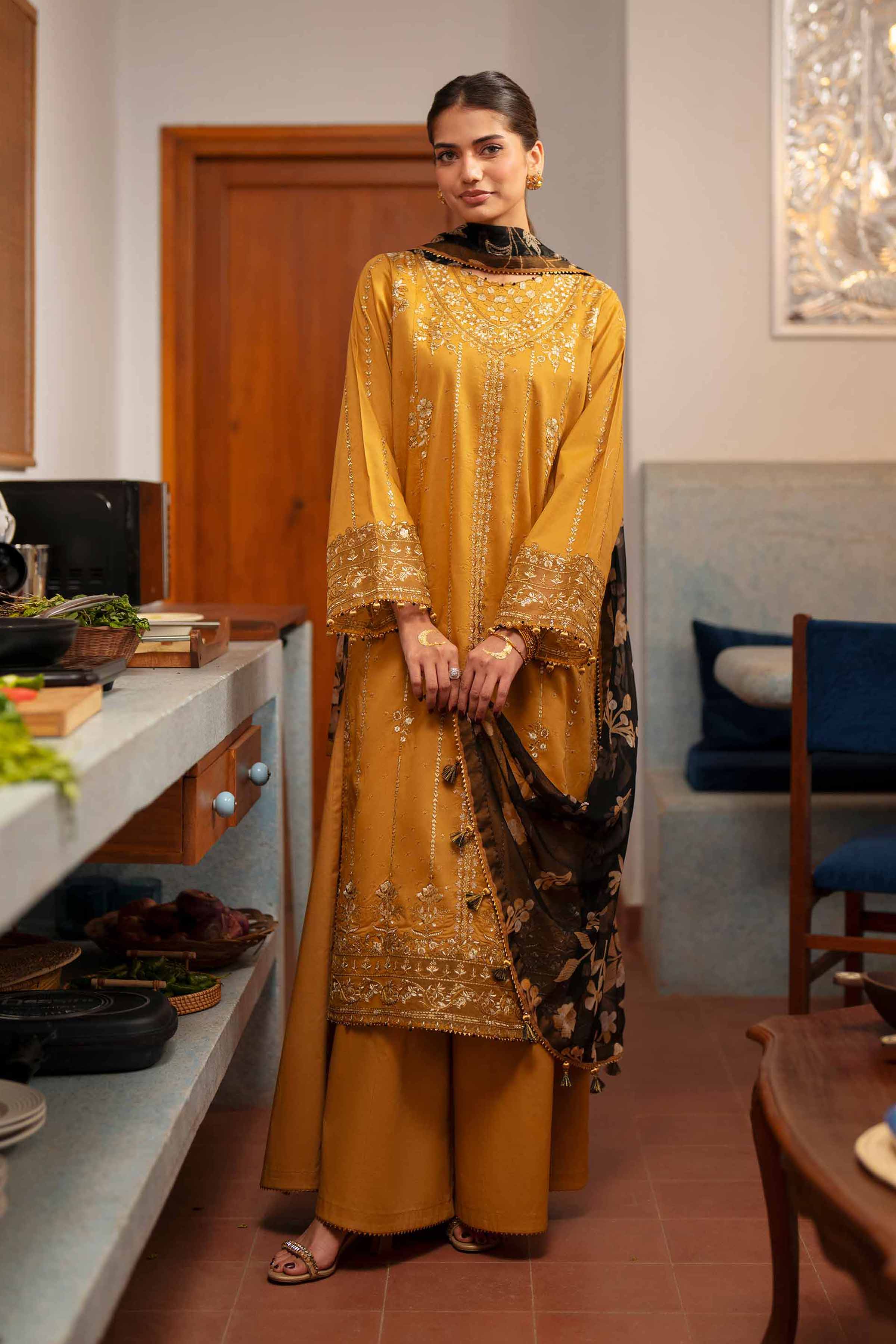 3 Piece - Digital Printed Embroidered Suit