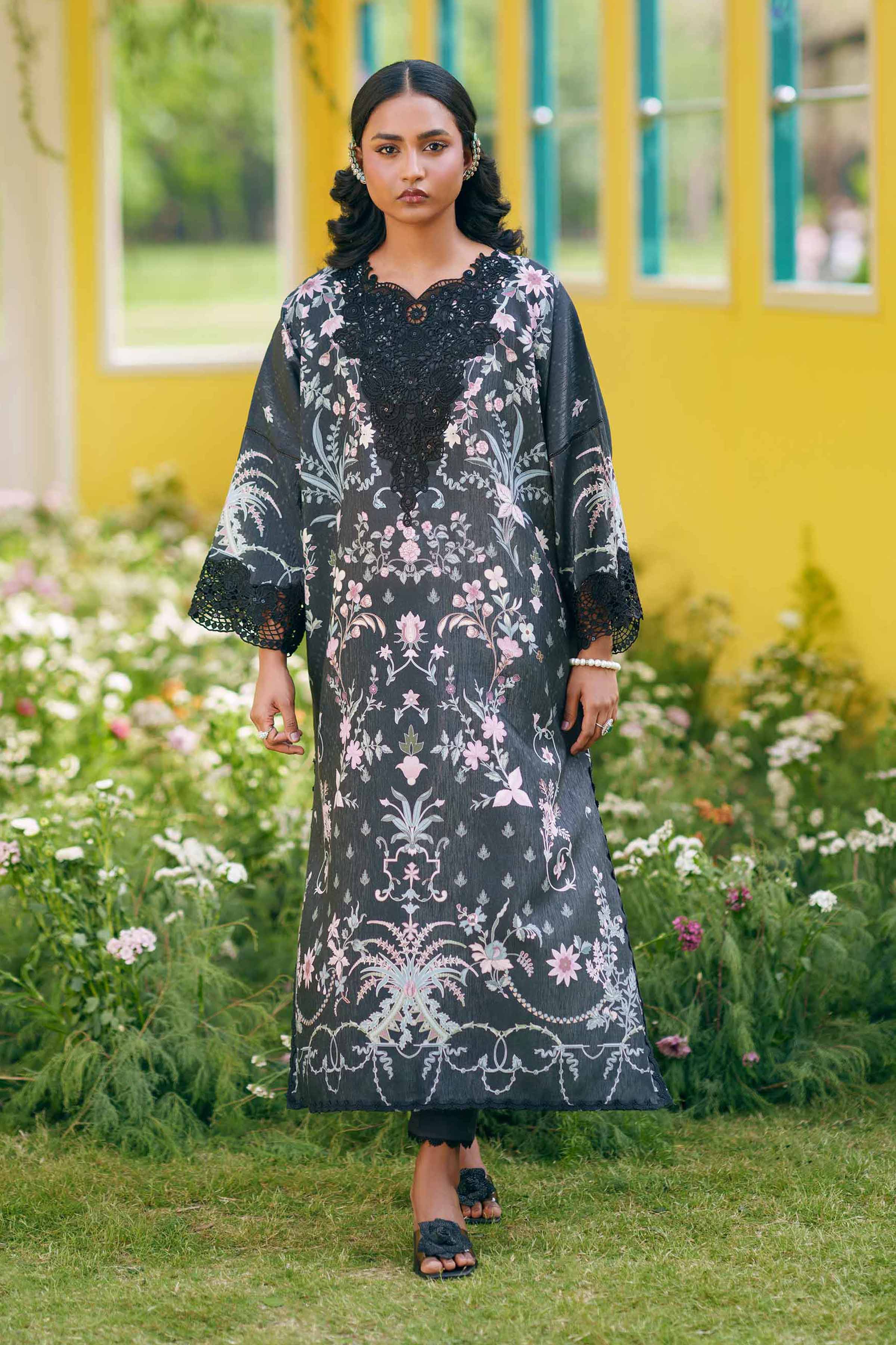 2 Piece - Printed Embroidered Suit - PE26-487