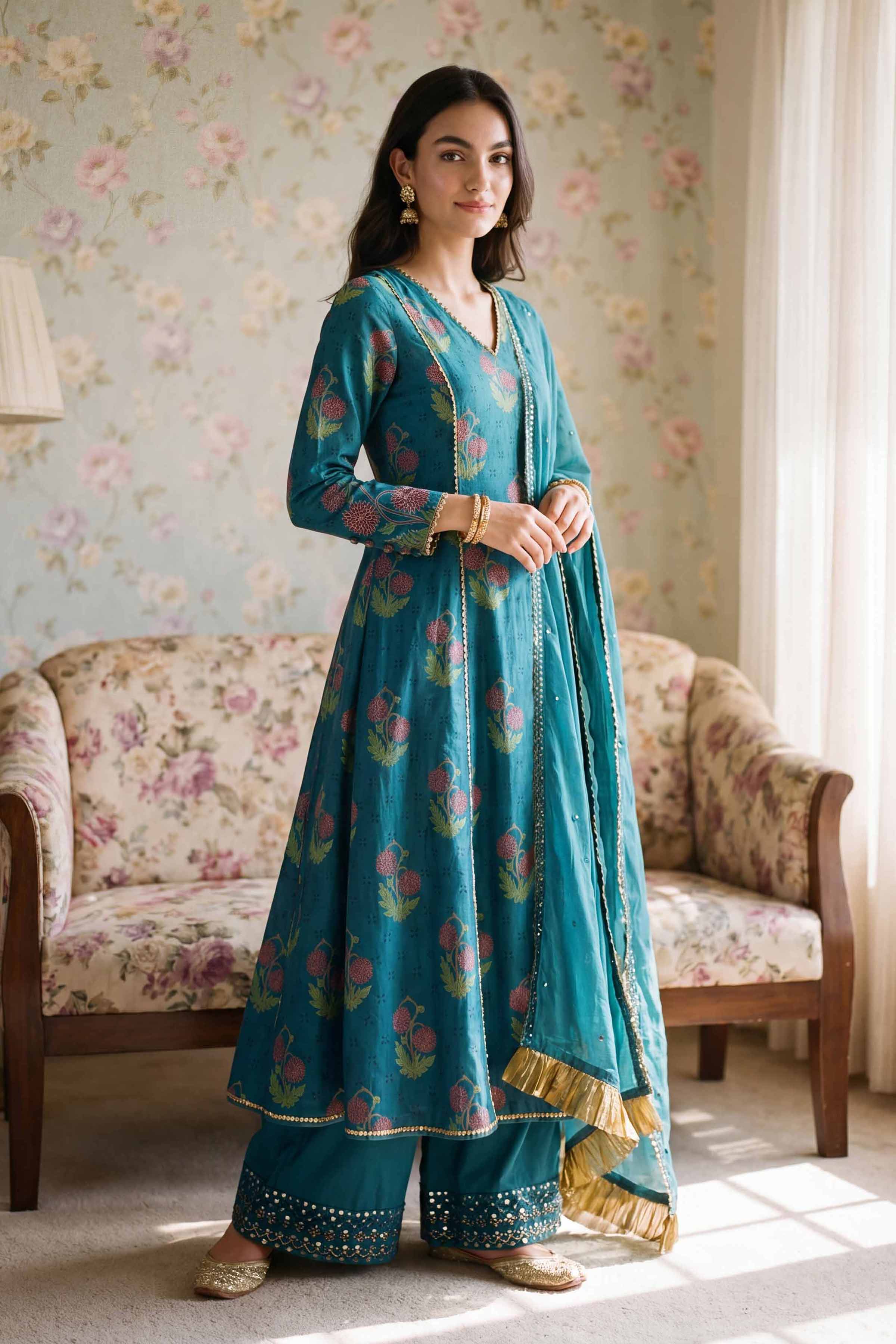 3 Piece - Embroidered Suit - PMD26-40 M