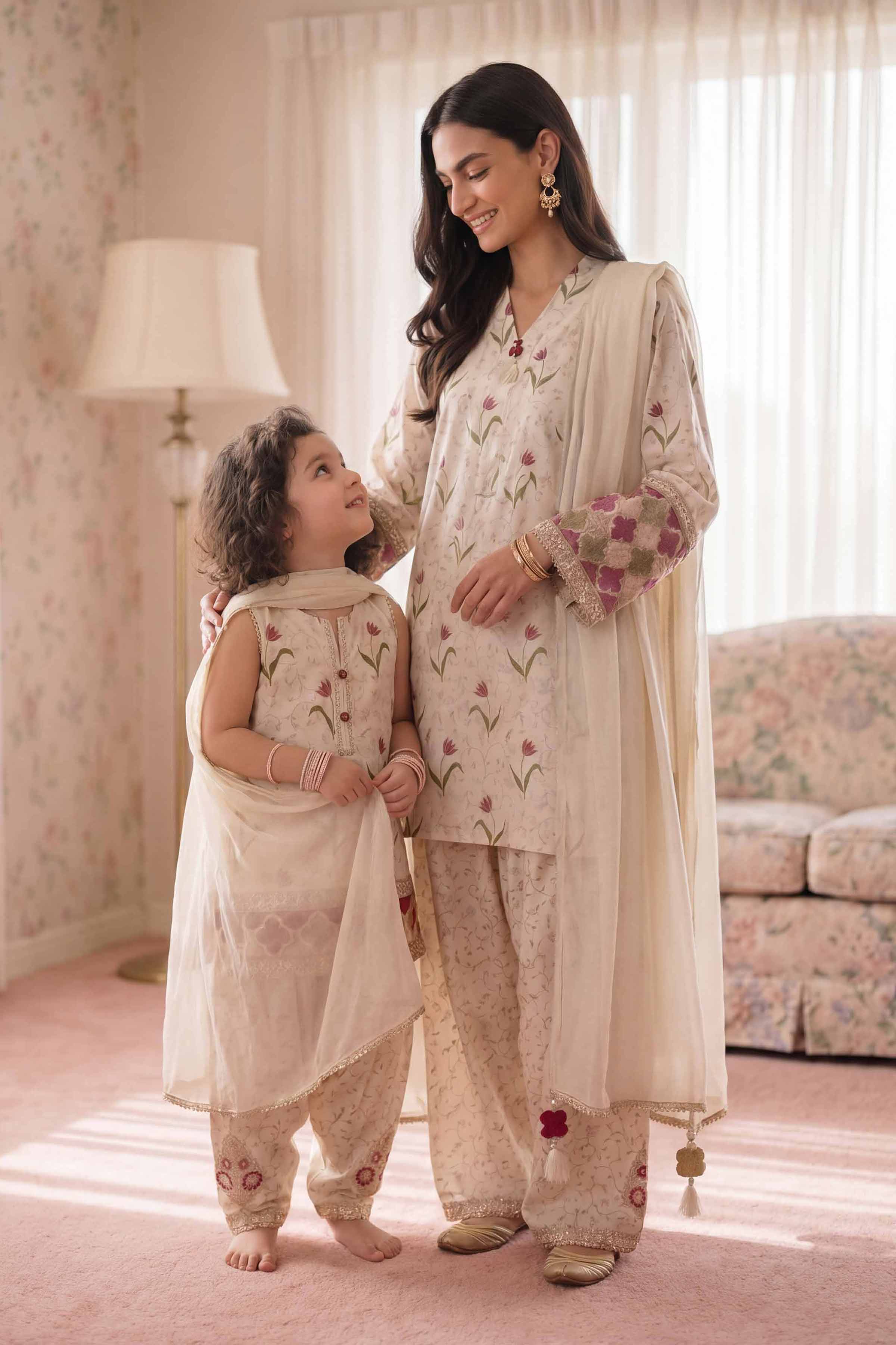 3 Piece - Printed Embroidered Suit - PMD26-45 M