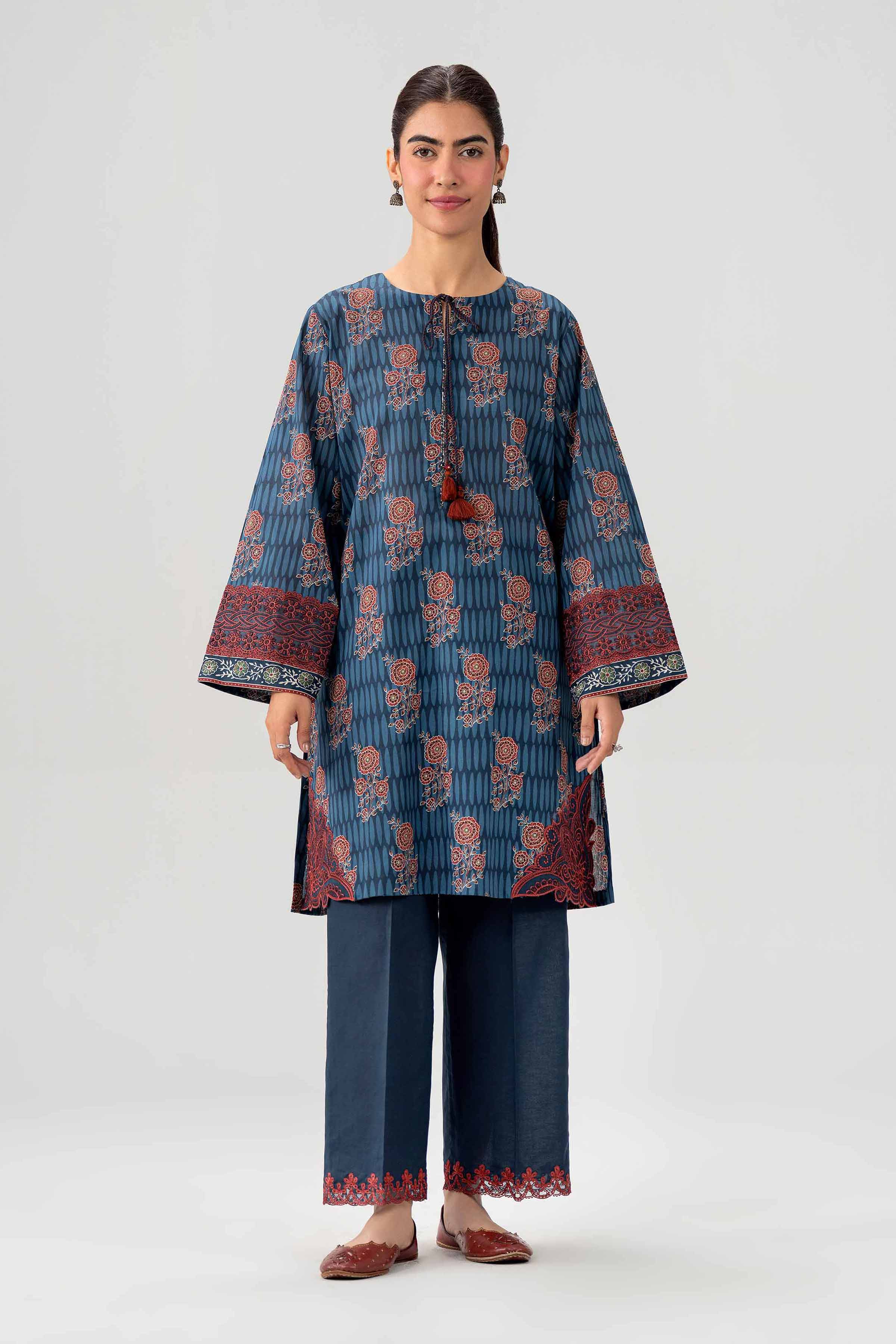2 Piece - Printed Embroidered Suit