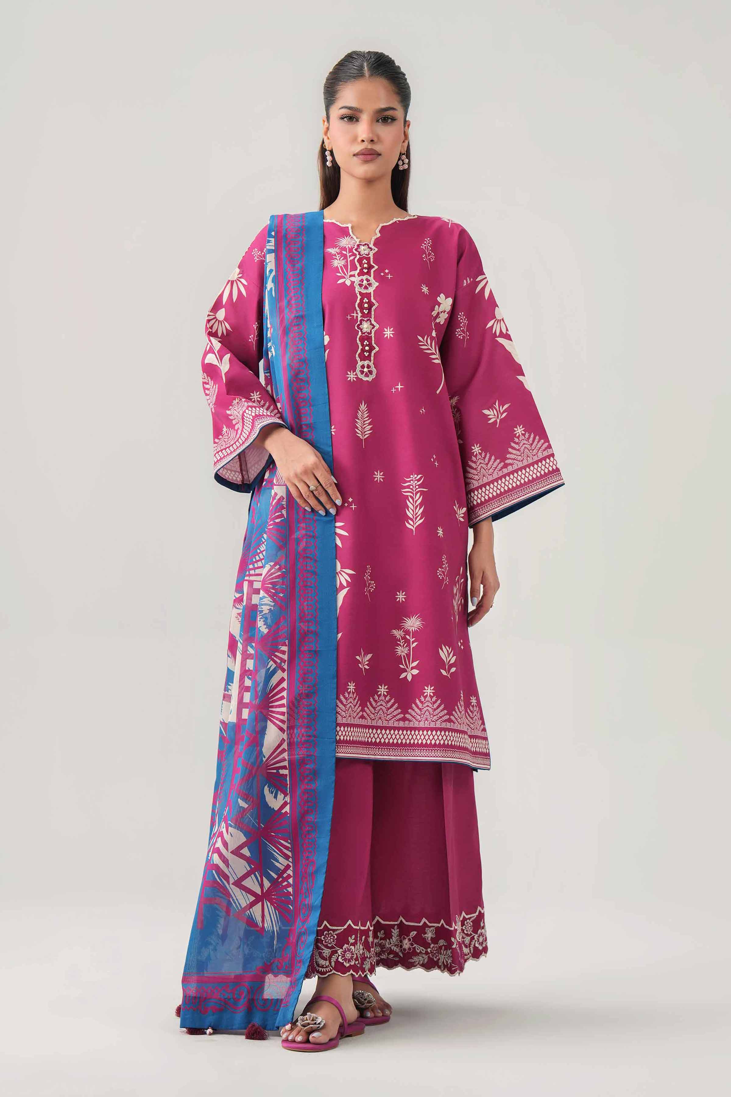3 Piece - Digital Printed Embroidered Suit