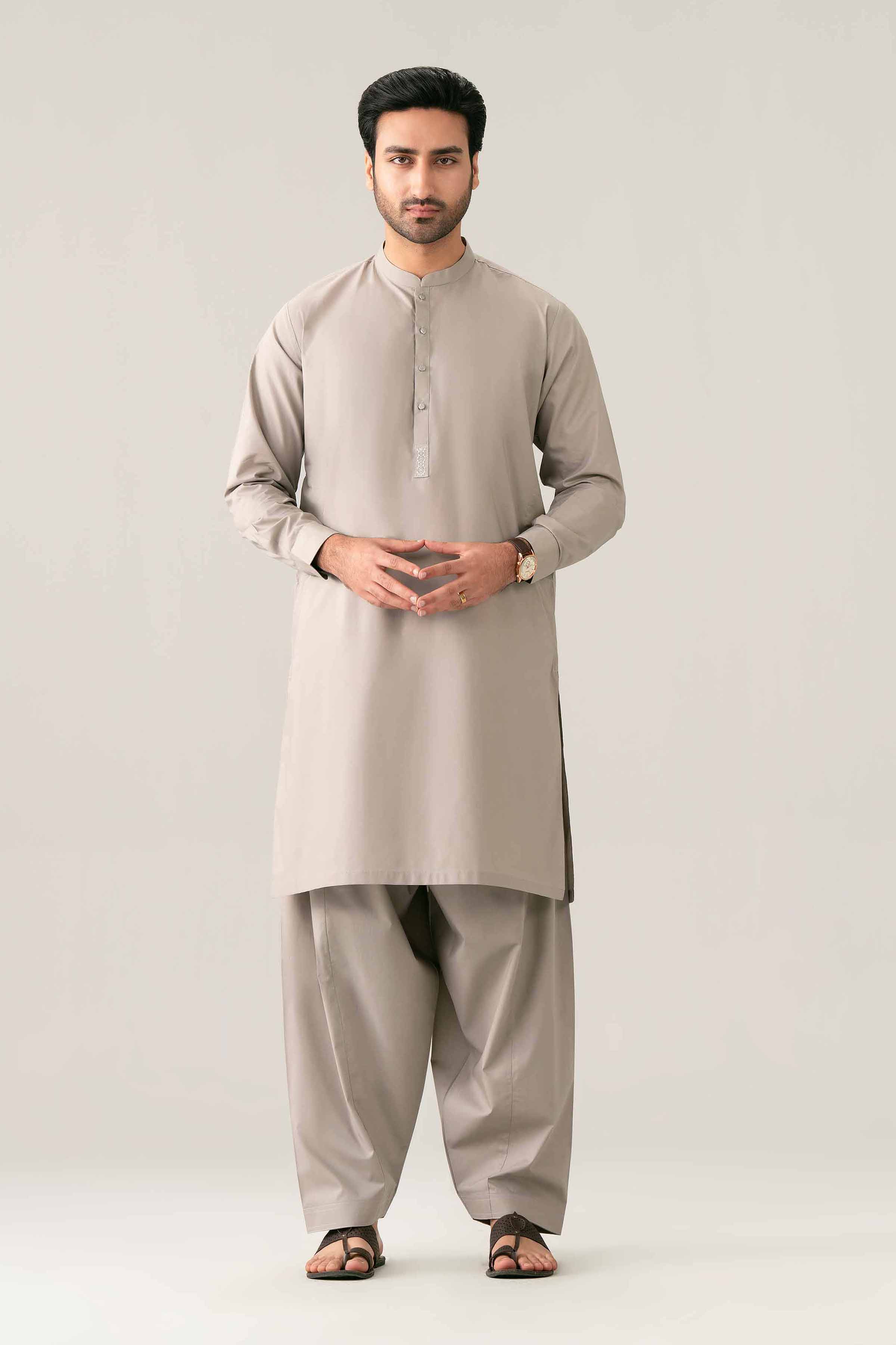 2 Piece - Embroidered Suit - NQ26-016 — Cotton Men's Panjabi Luméora Bangladesh