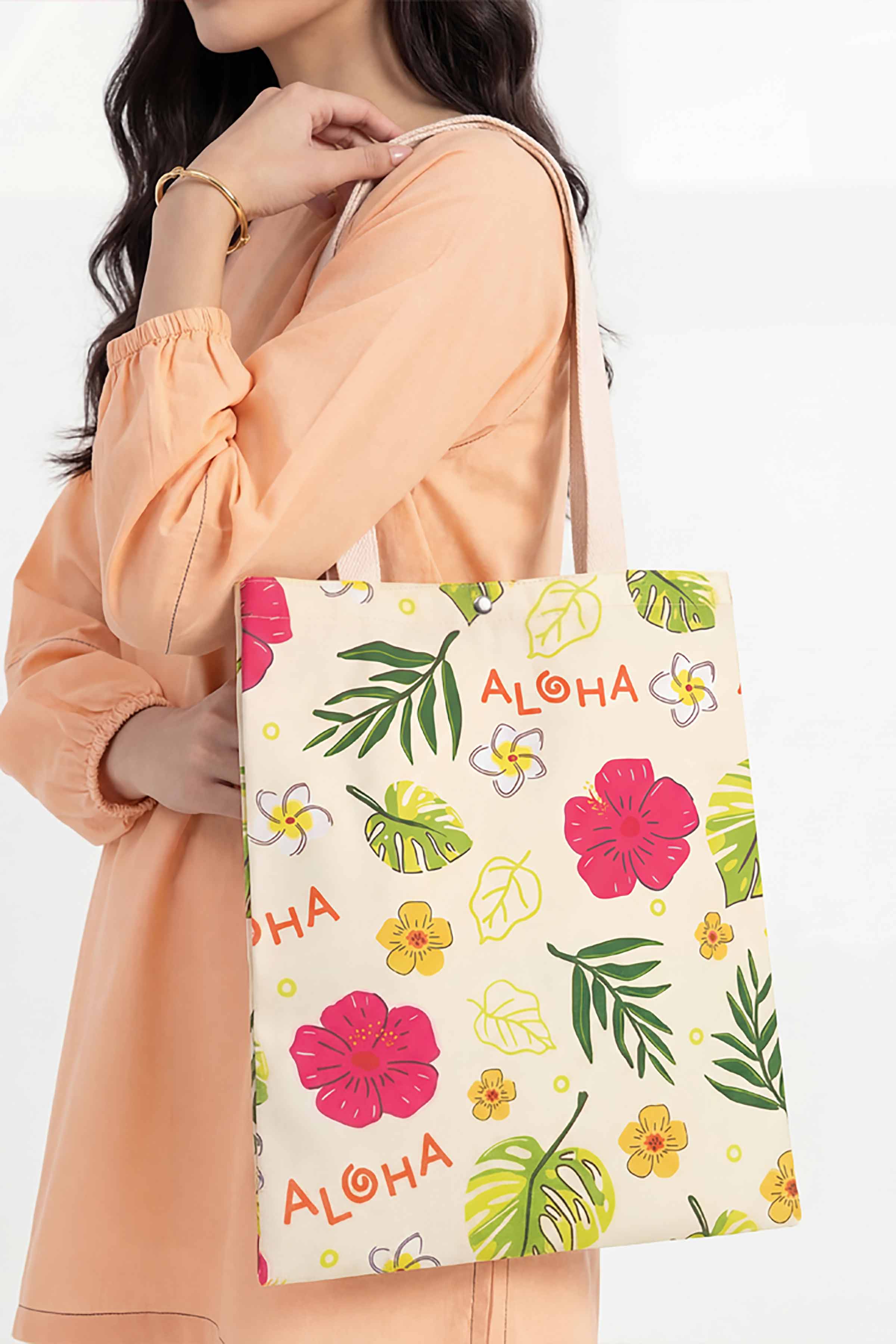 Off White Fabric Bag