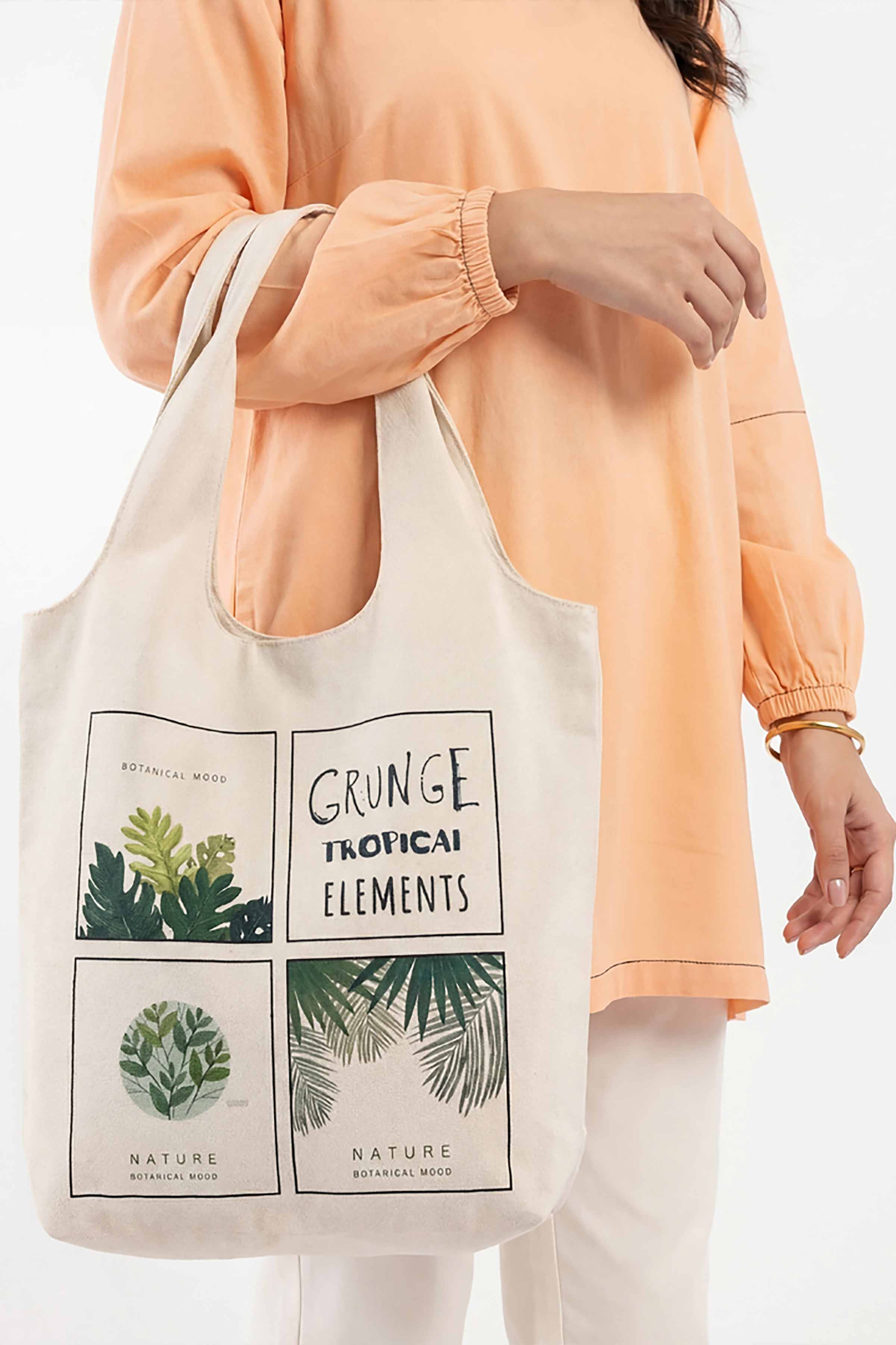 Off White Fabric Bag