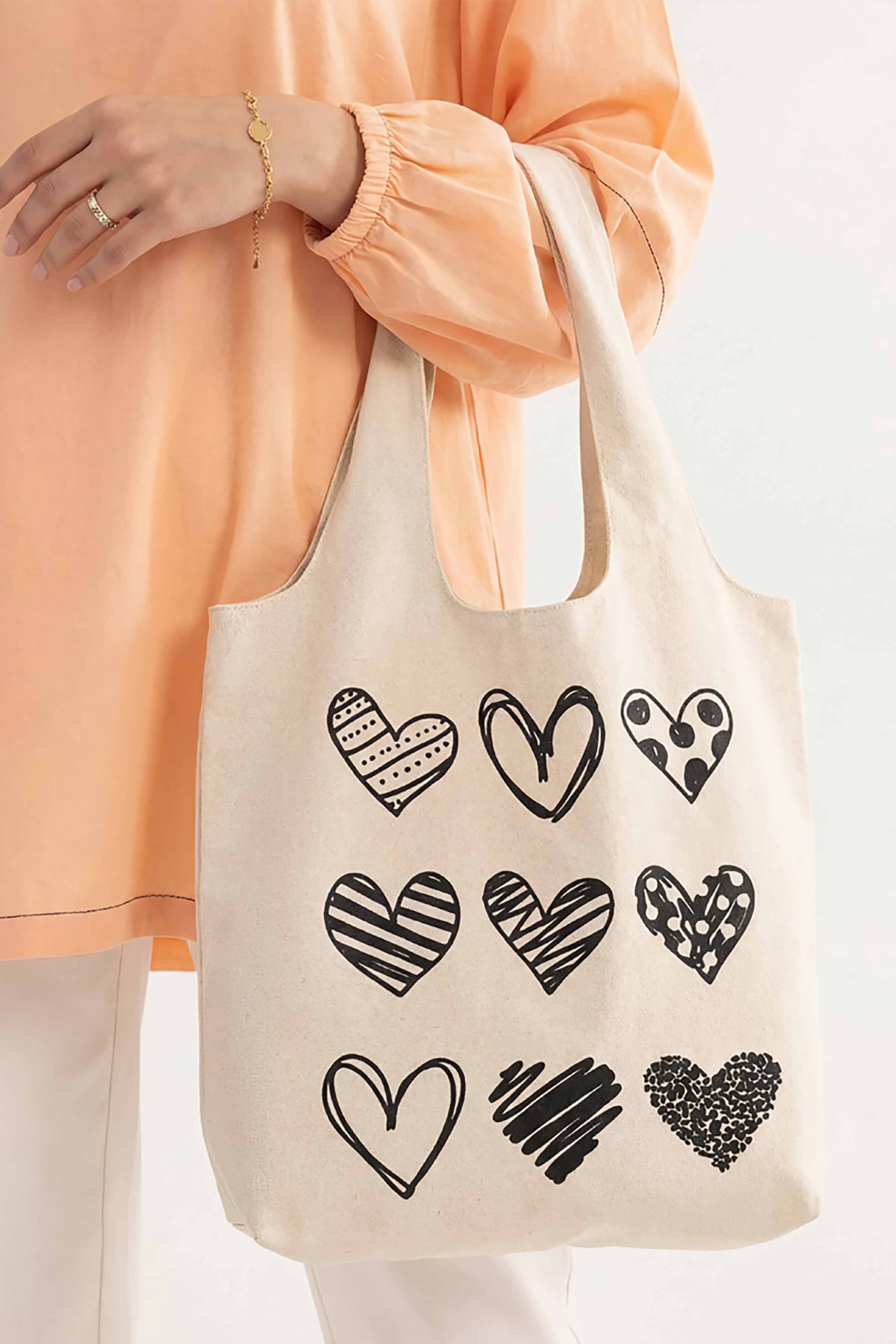 Off White Fabric Bag