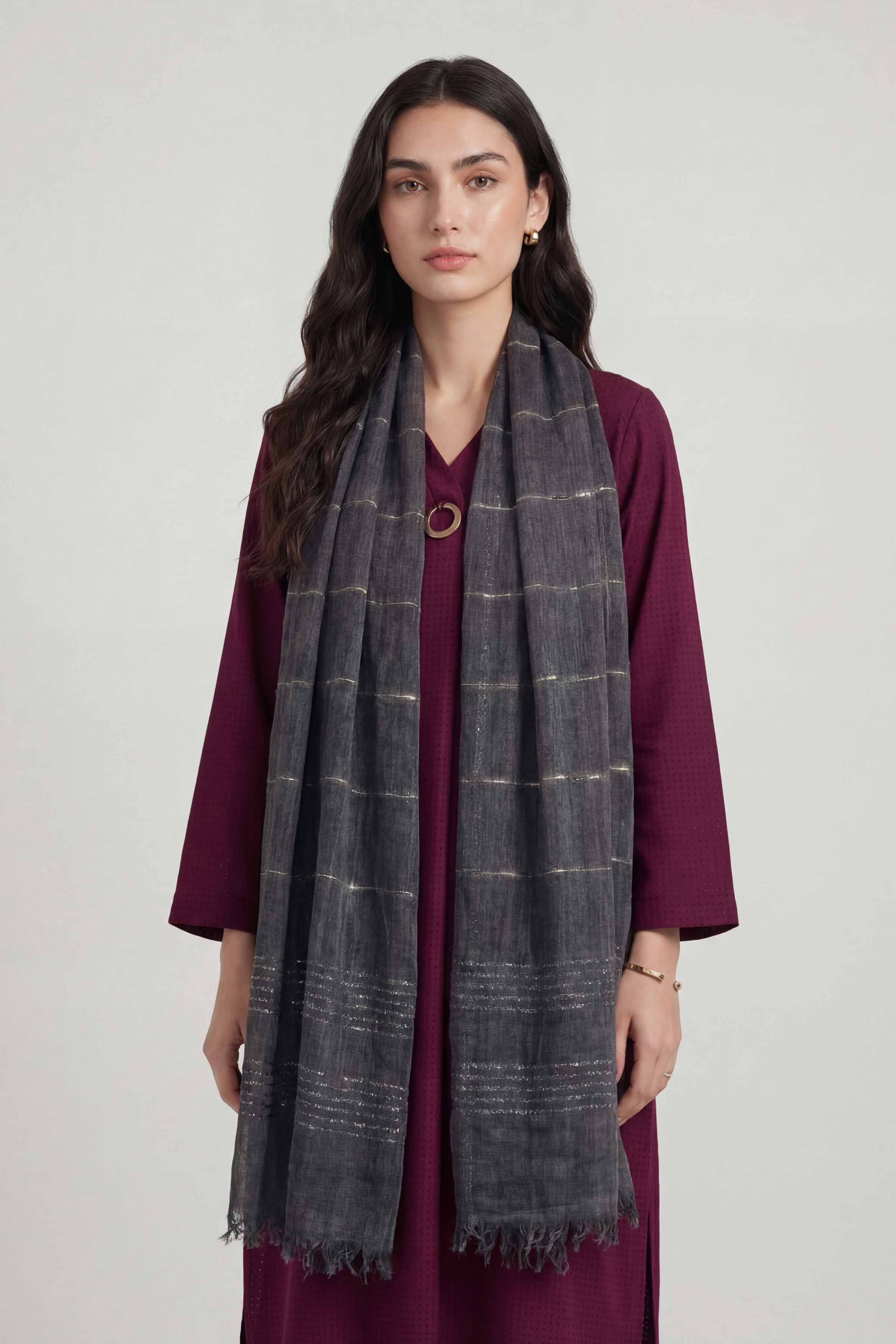 Dark Grey Women Scarf