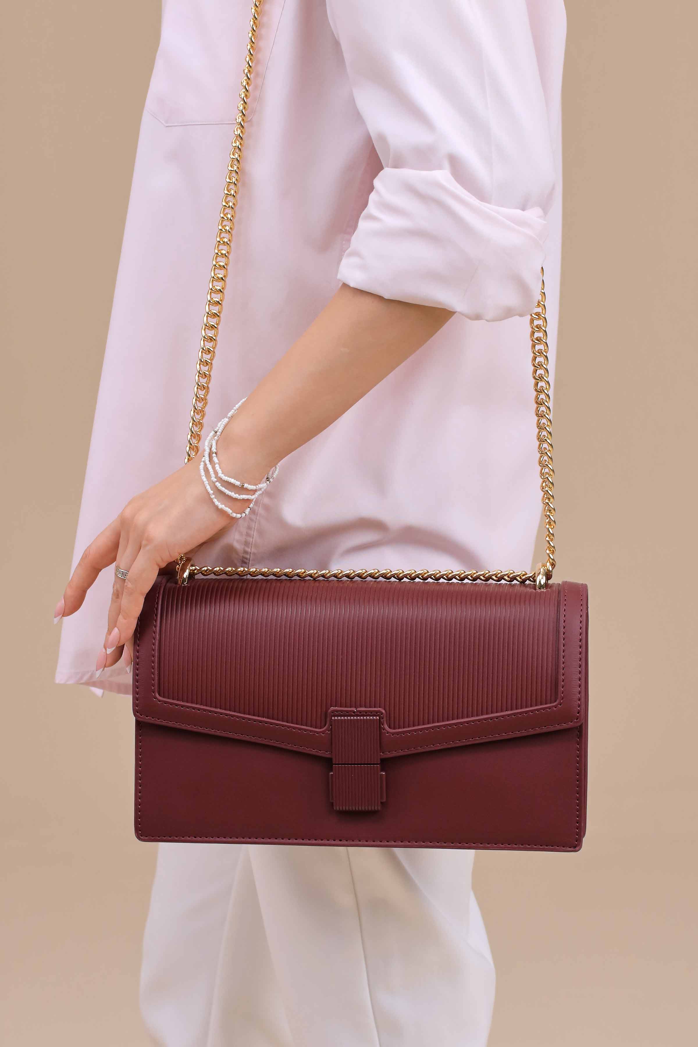 Wine Red Shoulder Bag — Accessories Luméora Bangladesh