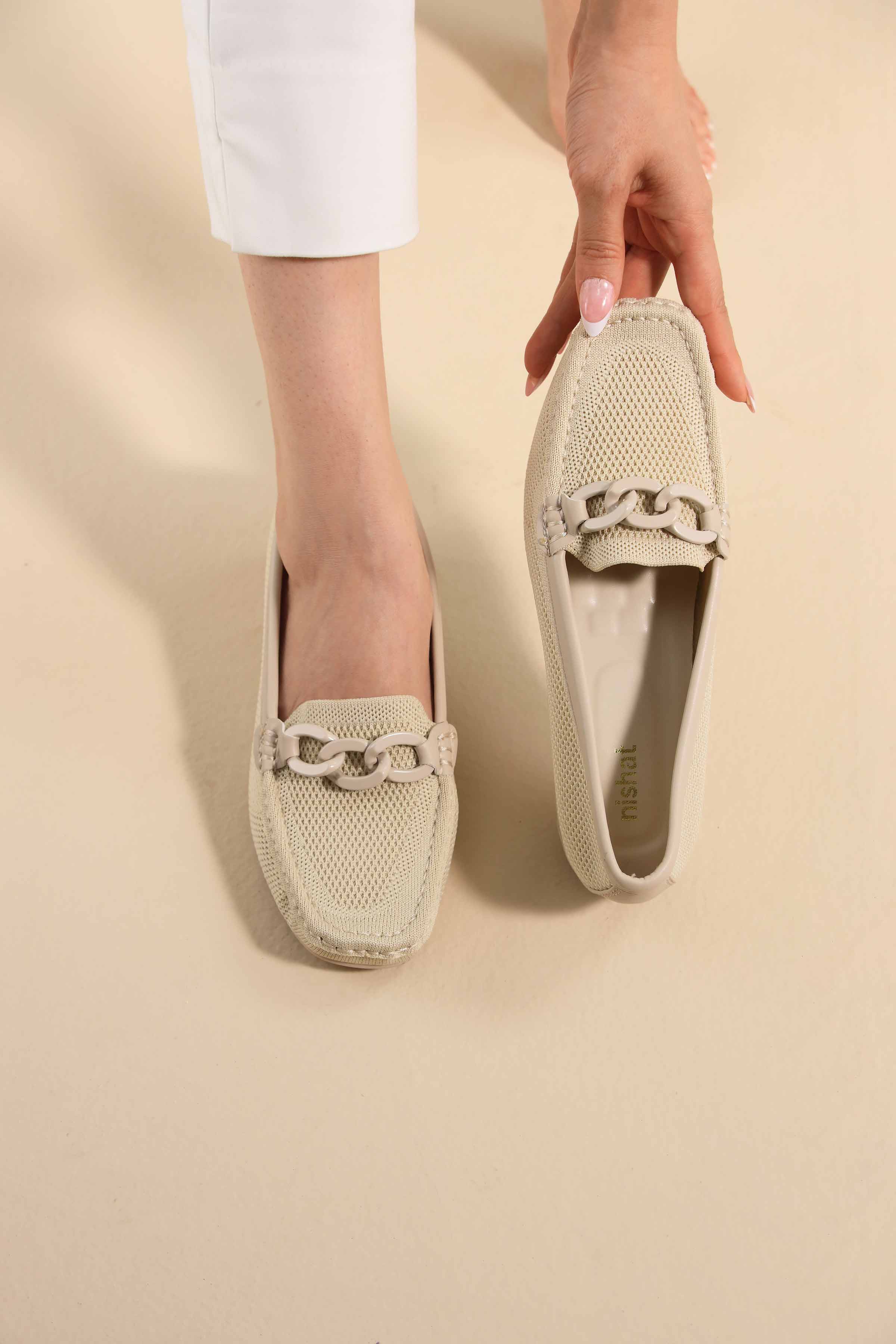 Beige Loafers