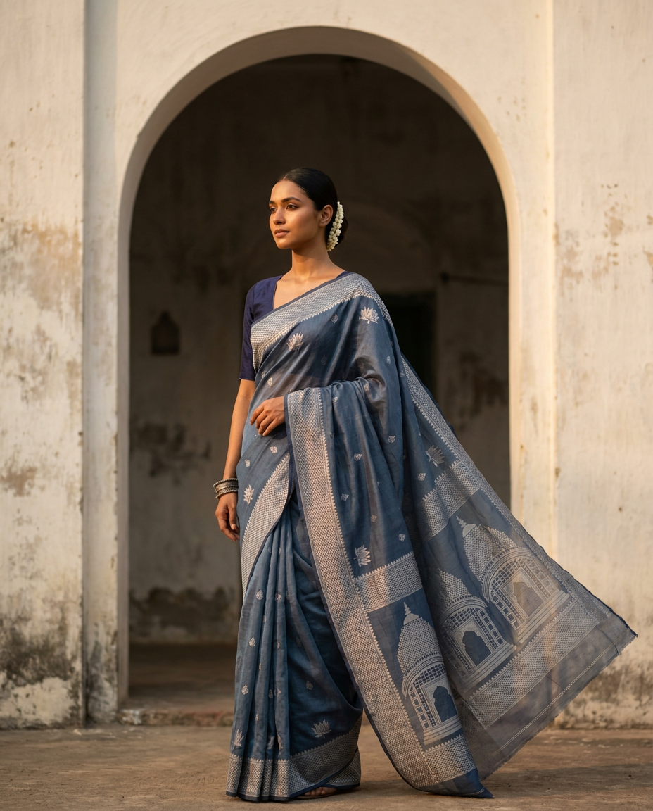 Chondro Path Muslin — Dhakai Silk Muslin Saree Luméora Bangladesh